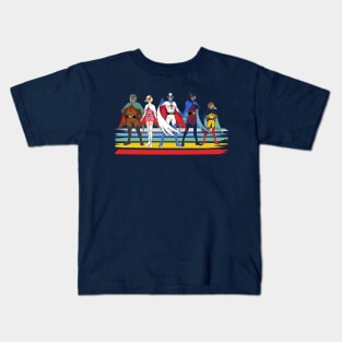 Battle of the Planets Vintage Summer style brush Stripe Kids T-Shirt